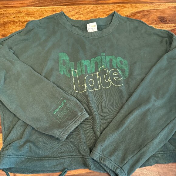 OFFLINE By Aerie Weekend casual‎ Side Tie Sweatshirt L Green - Picture 3 of 12